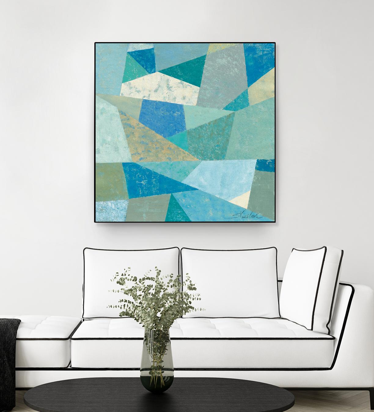 Teal Geo Metric by Silvia Vassileva on GIANT ART - green abstract
