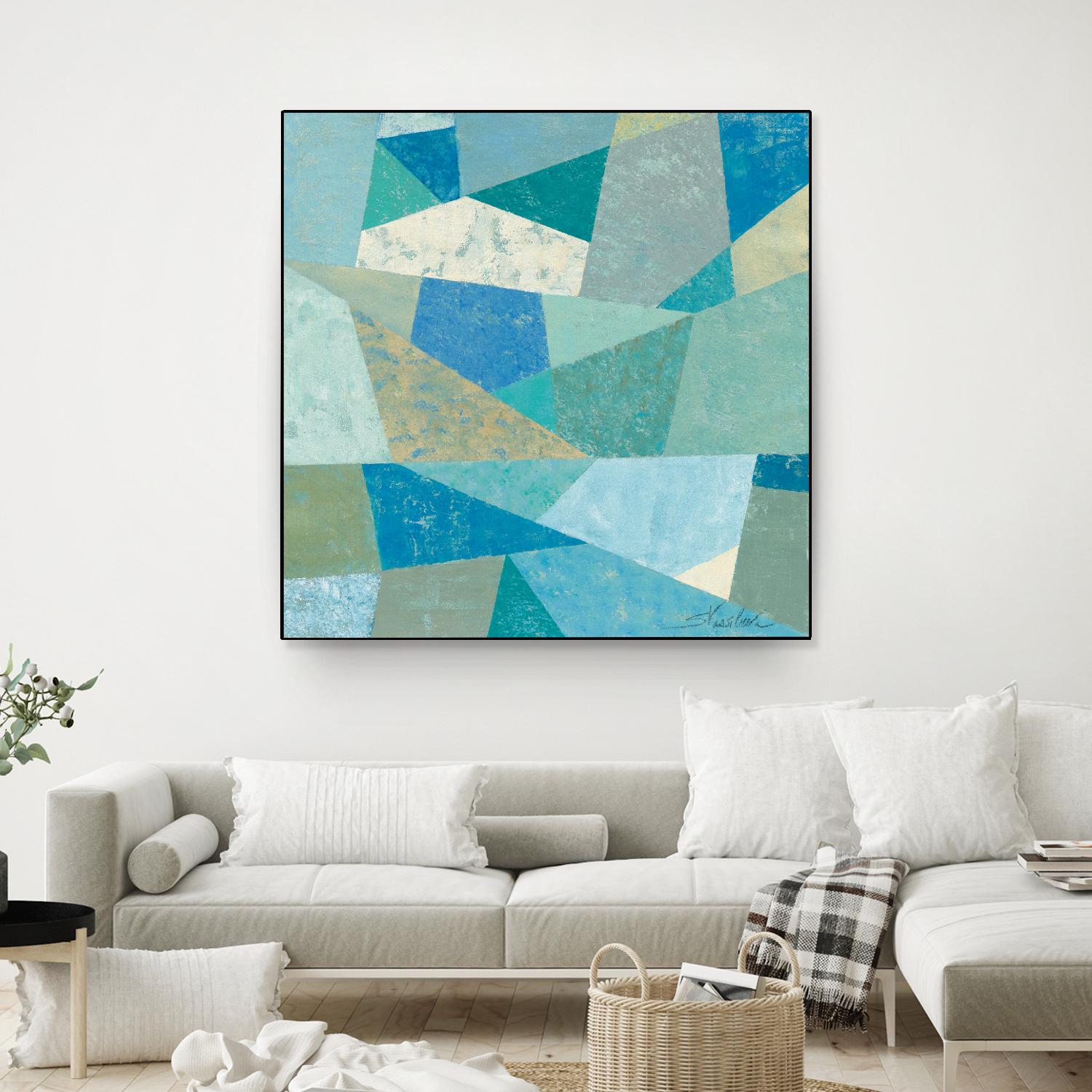 Teal Geo Metric by Silvia Vassileva on GIANT ART - green abstract
