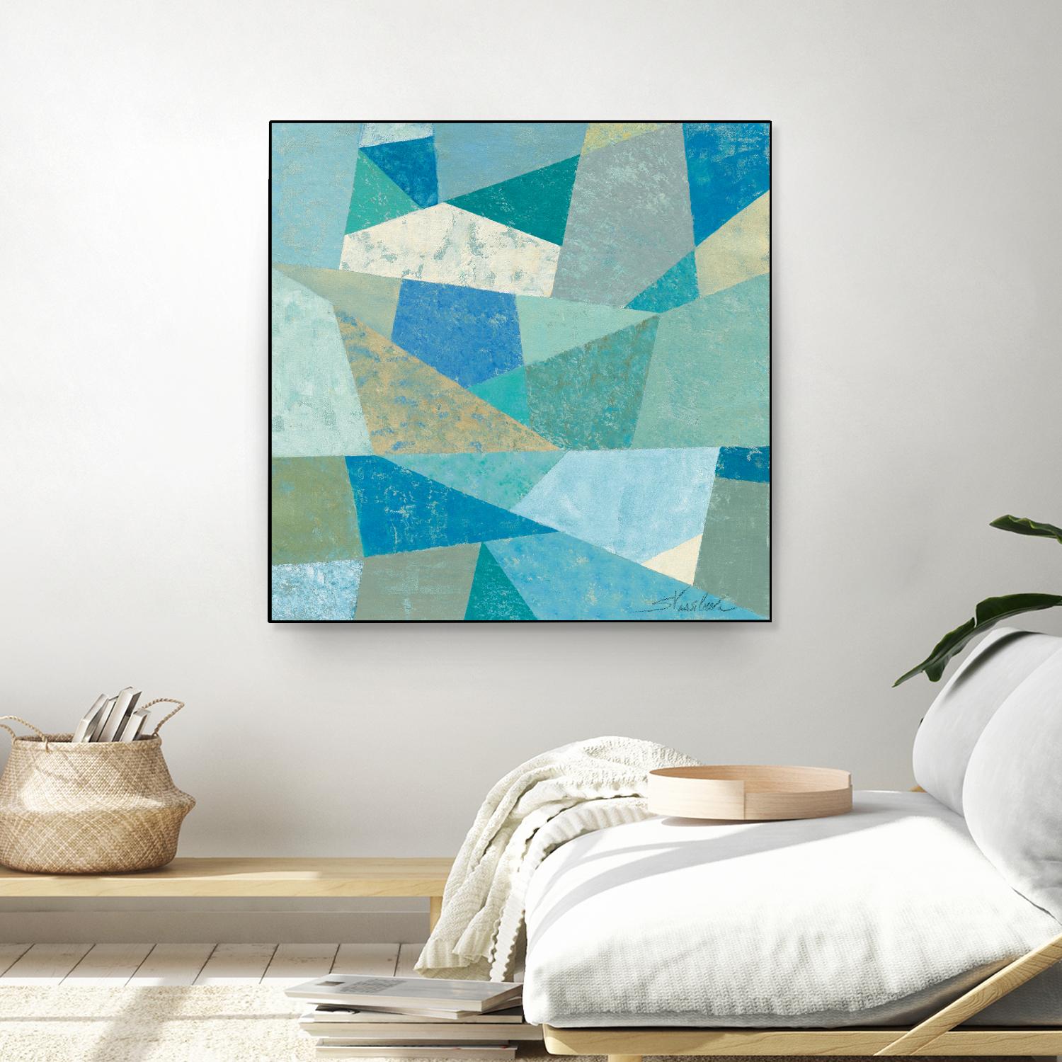 Teal Geo Metric by Silvia Vassileva on GIANT ART - green abstract