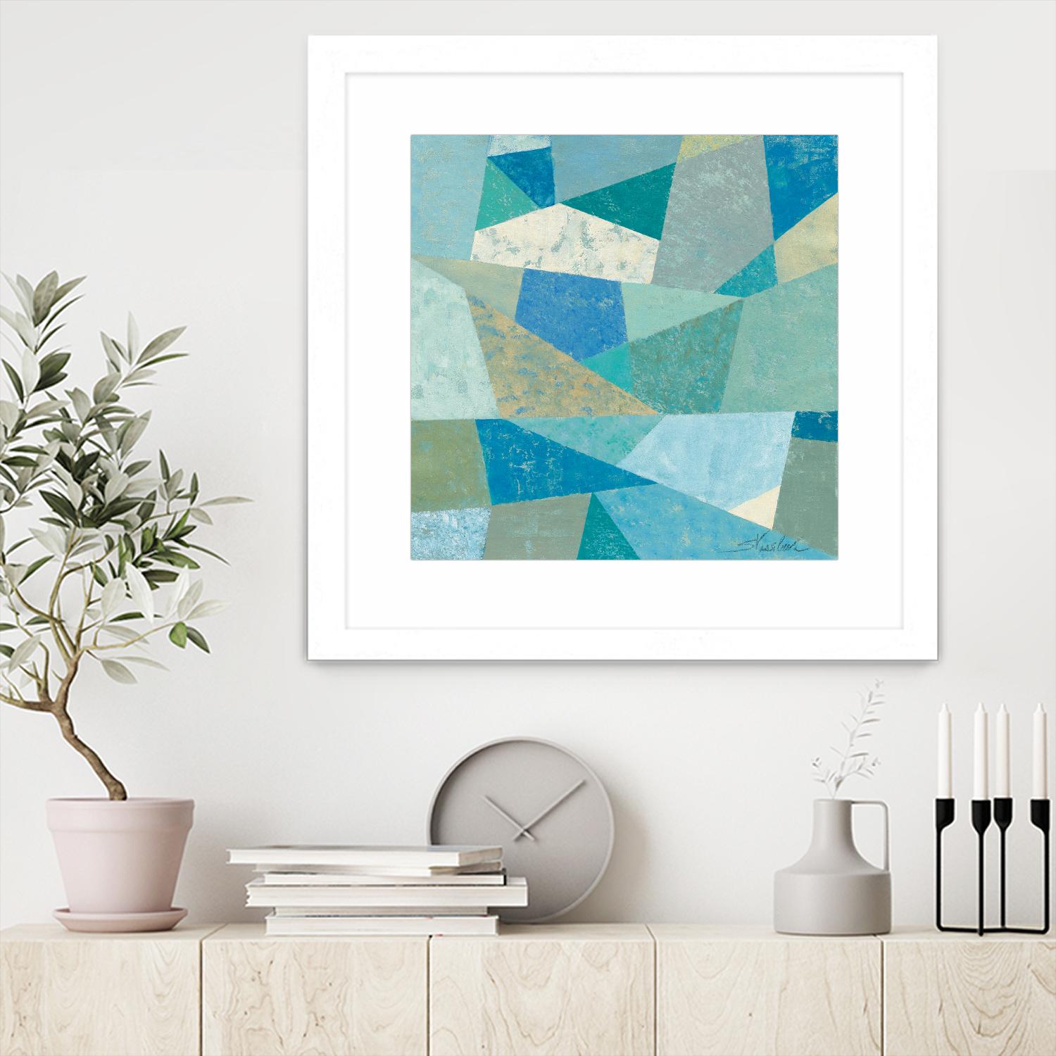 Teal Geo Metric by Silvia Vassileva on GIANT ART - green abstract