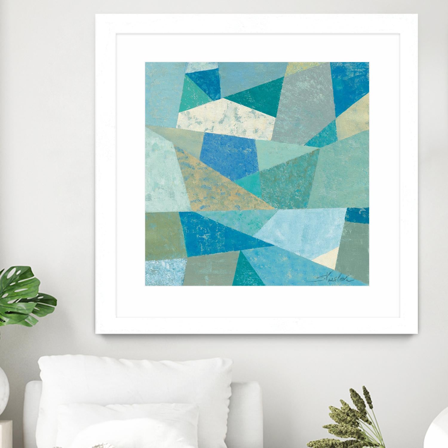 Teal Geo Metric by Silvia Vassileva on GIANT ART - green abstract