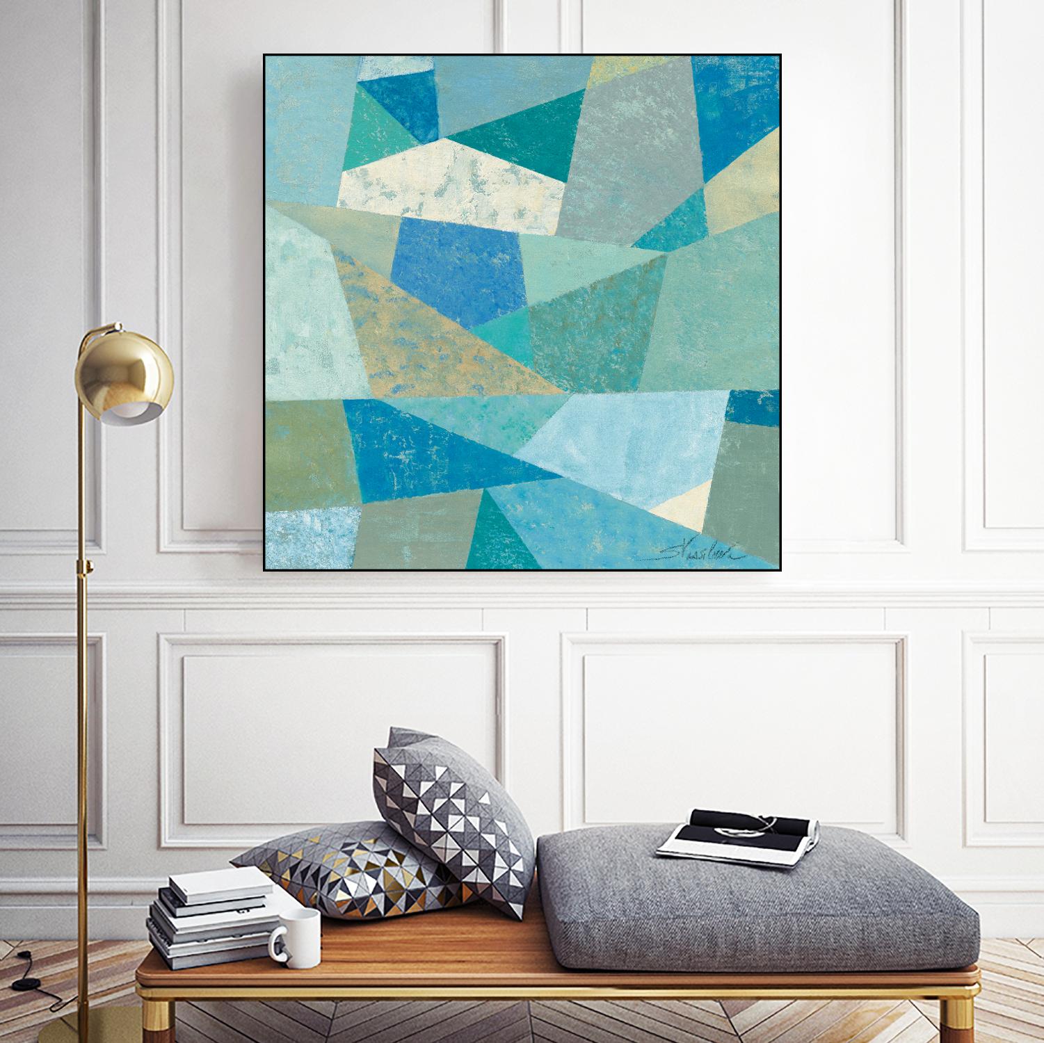 Teal Geo Metric by Silvia Vassileva on GIANT ART - green abstract