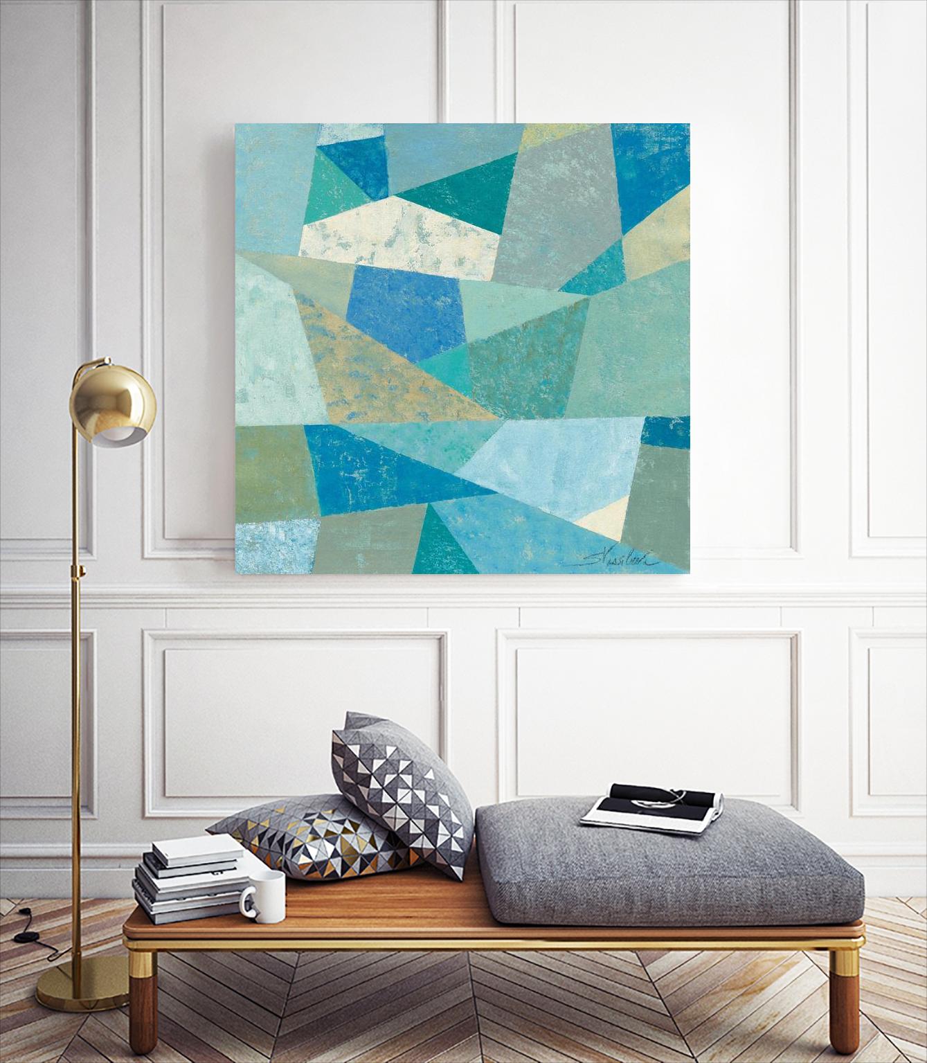 Teal Geo Metric by Silvia Vassileva on GIANT ART - green abstract