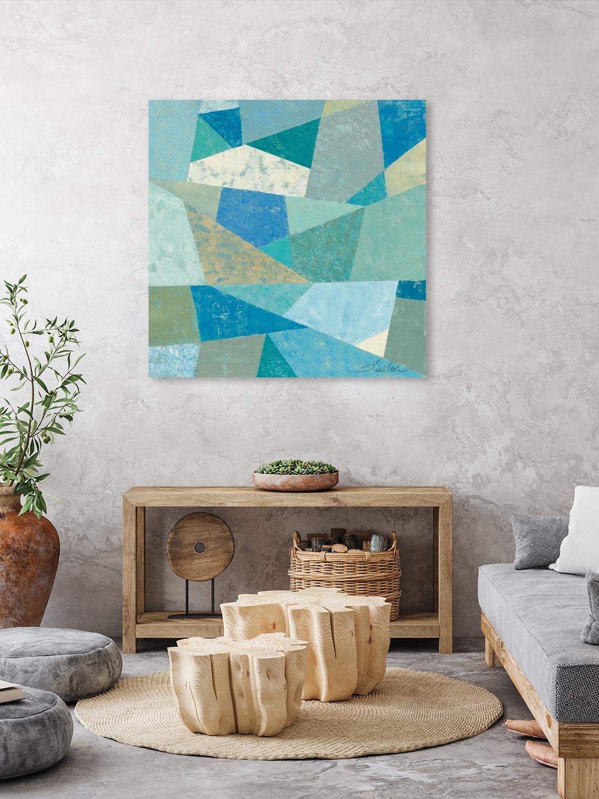 Teal Geo Metric by Silvia Vassileva on GIANT ART - green abstract