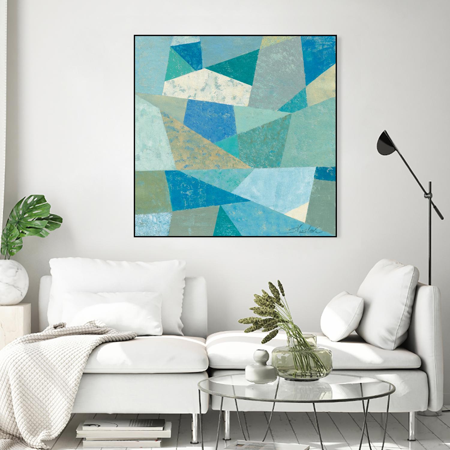 Teal Geo Metric by Silvia Vassileva on GIANT ART - green abstract
