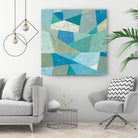 Teal Geo Metric by Silvia Vassileva on GIANT ART - green abstract