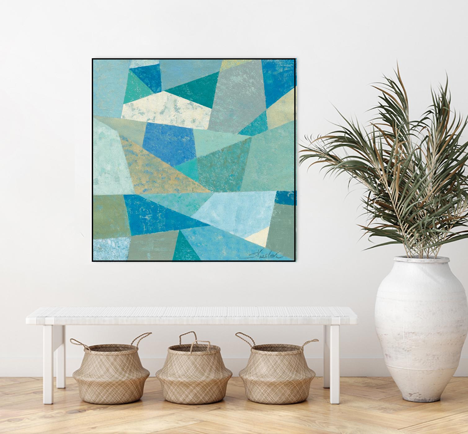 Teal Geo Metric by Silvia Vassileva on GIANT ART - green abstract