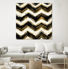 Black and Gold Geometric IV Crop by Shirley Novak on GIANT ART - beige abstract