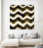 Black and Gold Geometric IV Crop by Shirley Novak on GIANT ART - beige abstract