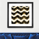 Black and Gold Geometric IV Crop by Shirley Novak on GIANT ART - beige abstract