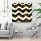 Black and Gold Geometric IV Crop by Shirley Novak on GIANT ART - beige abstract