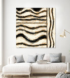Black and Gold Geometric VI by Shirley Novak on GIANT ART - beige abstract