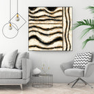 Black and Gold Geometric VI by Shirley Novak on GIANT ART - beige abstract