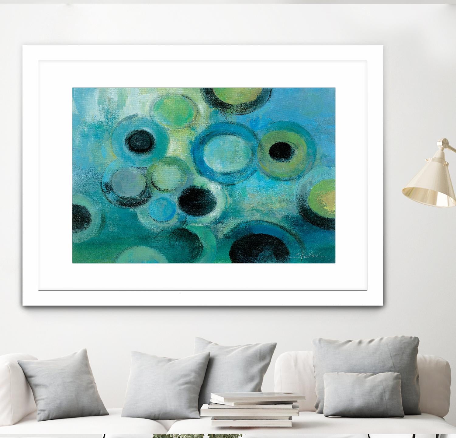 Pebbles on the Beach by Silvia Vassileva on GIANT ART - green abstract