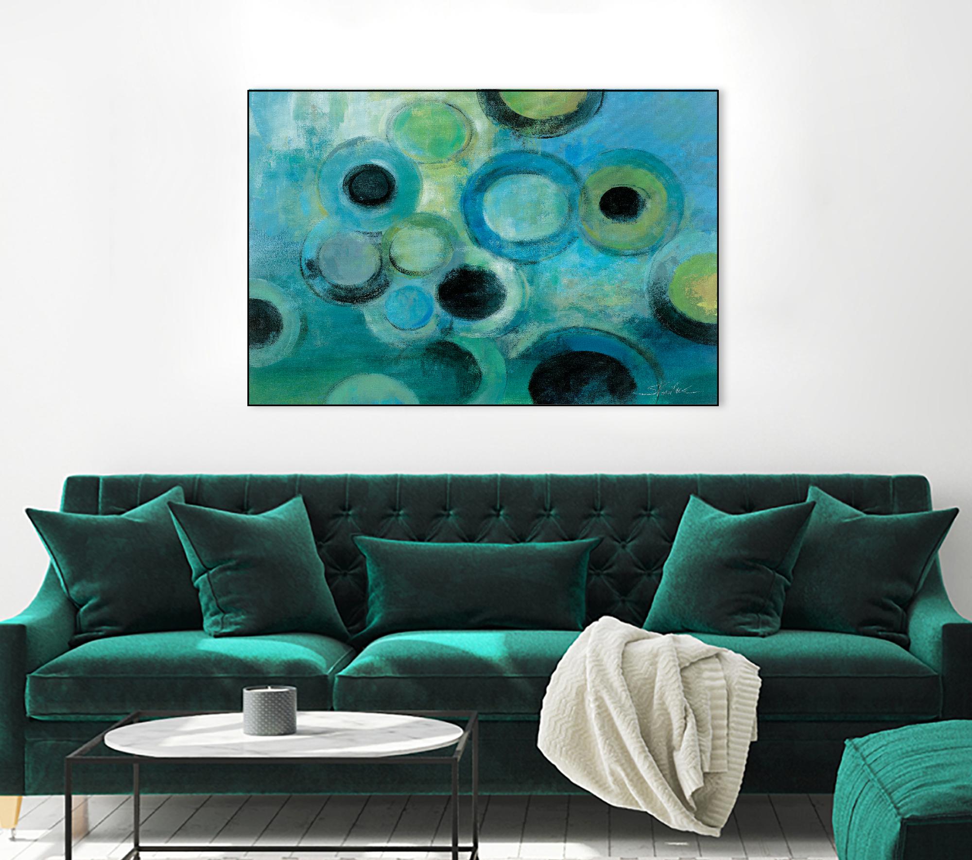 Pebbles on the Beach by Silvia Vassileva on GIANT ART - green abstract