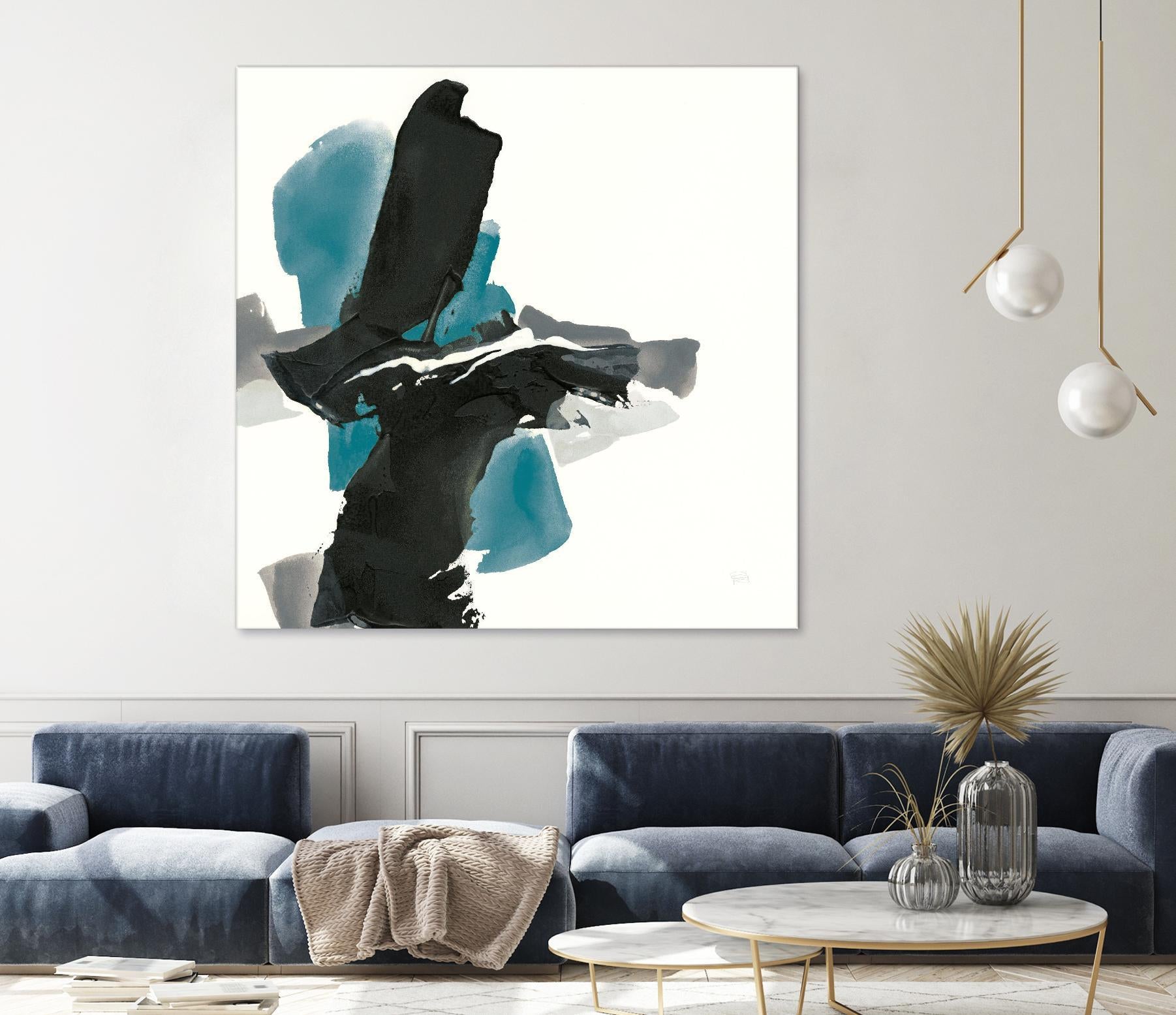 Black and Teal IV by Chris Paschke on GIANT ART - multi abstract abstract