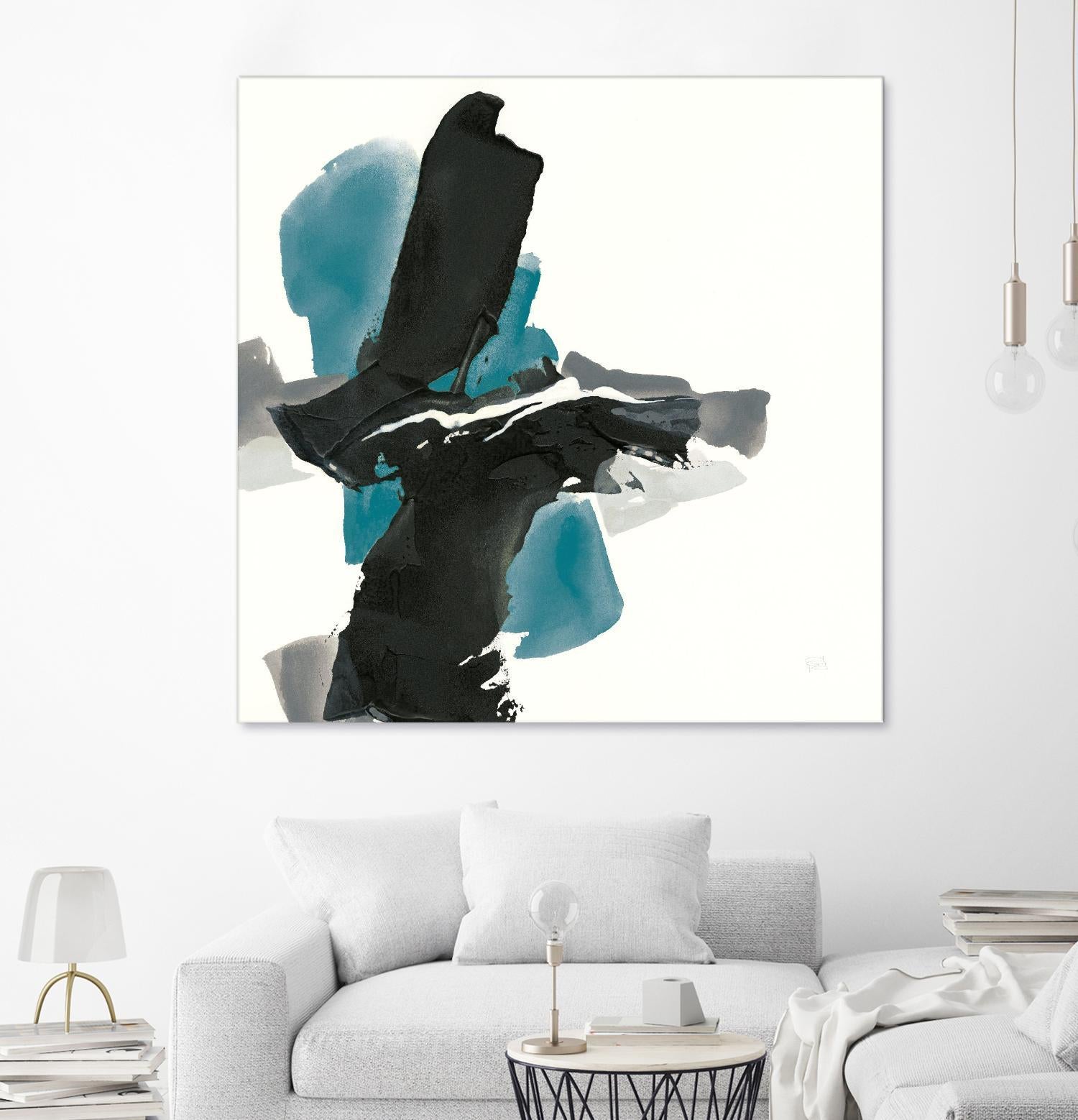 Black and Teal IV by Chris Paschke on GIANT ART - multi abstract abstract