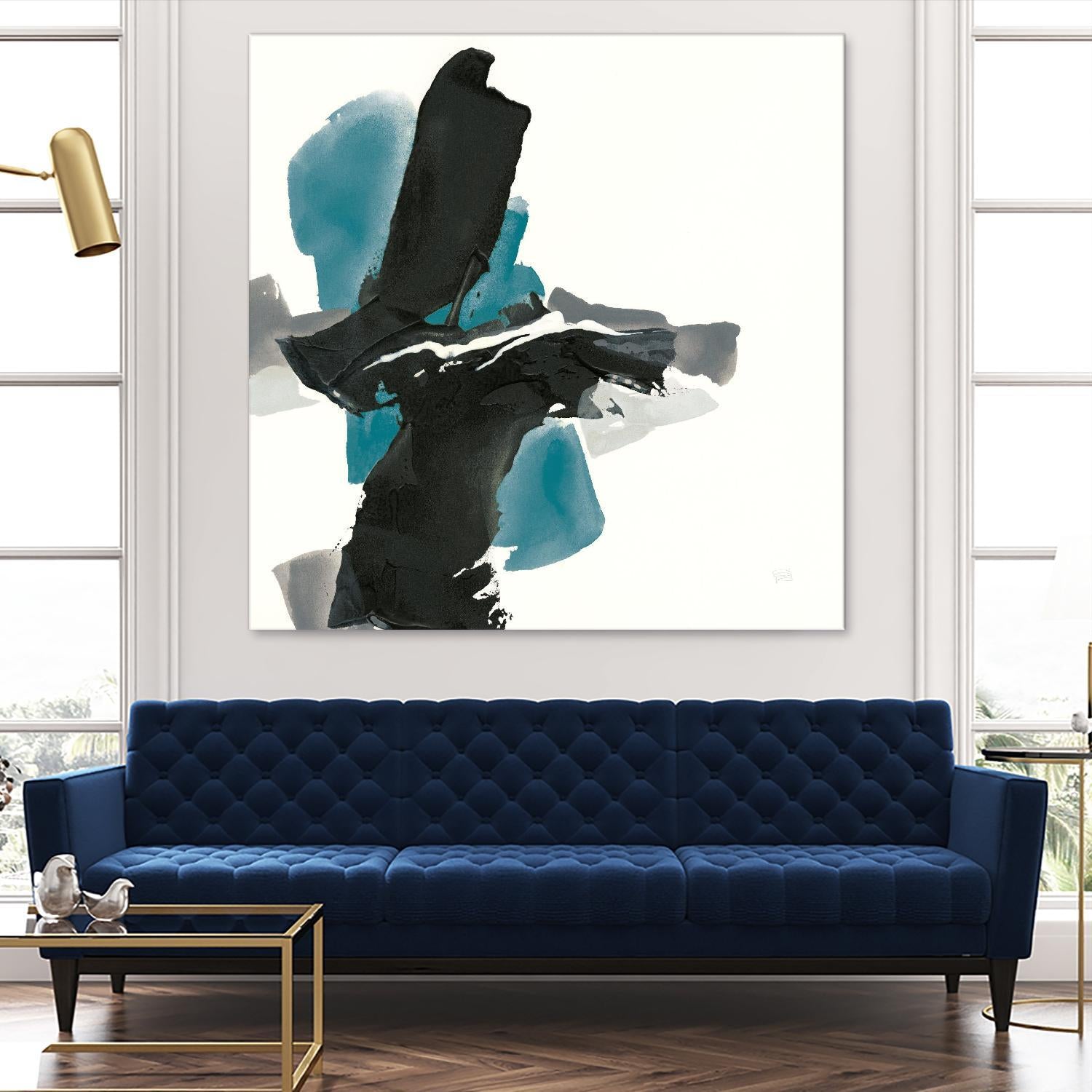 Black and Teal IV by Chris Paschke on GIANT ART - multi abstract abstract