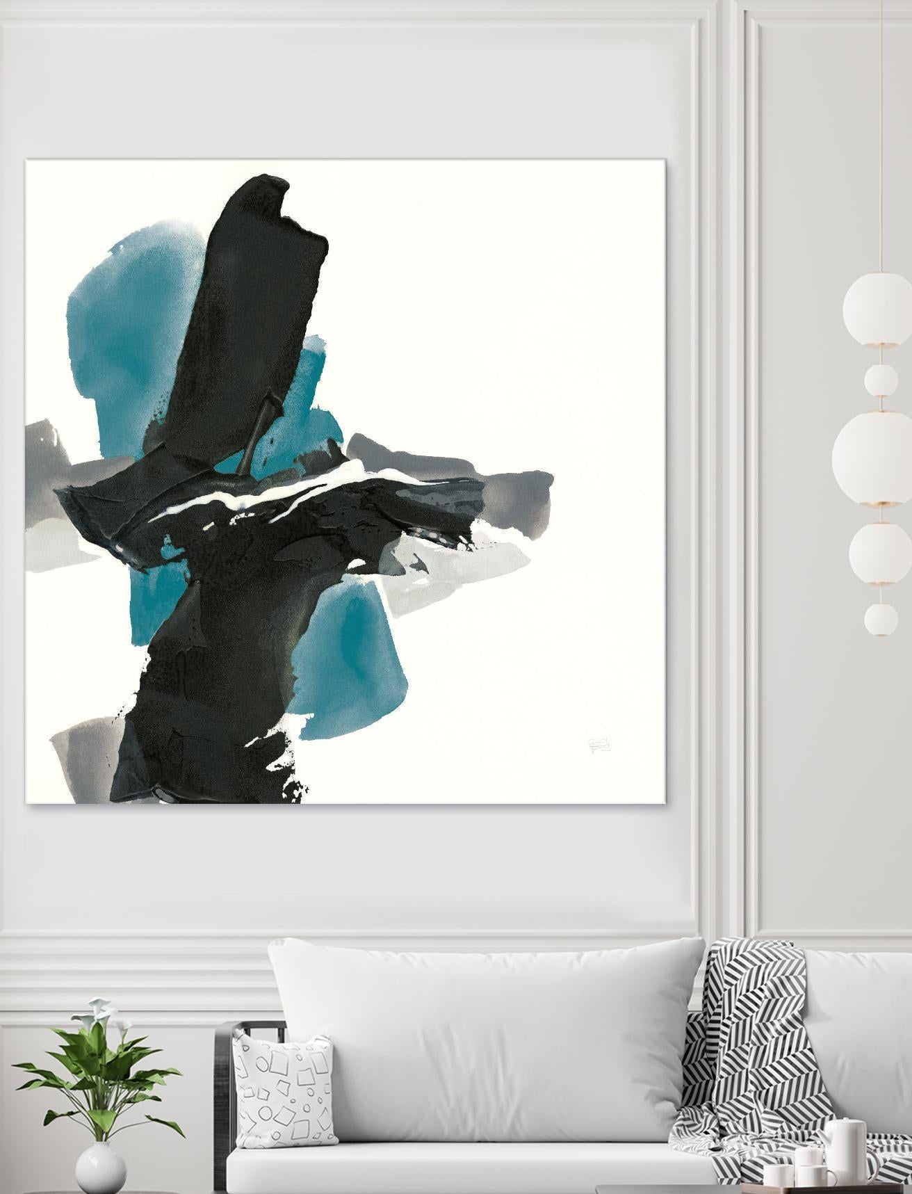Black and Teal IV by Chris Paschke on GIANT ART - multi abstract abstract