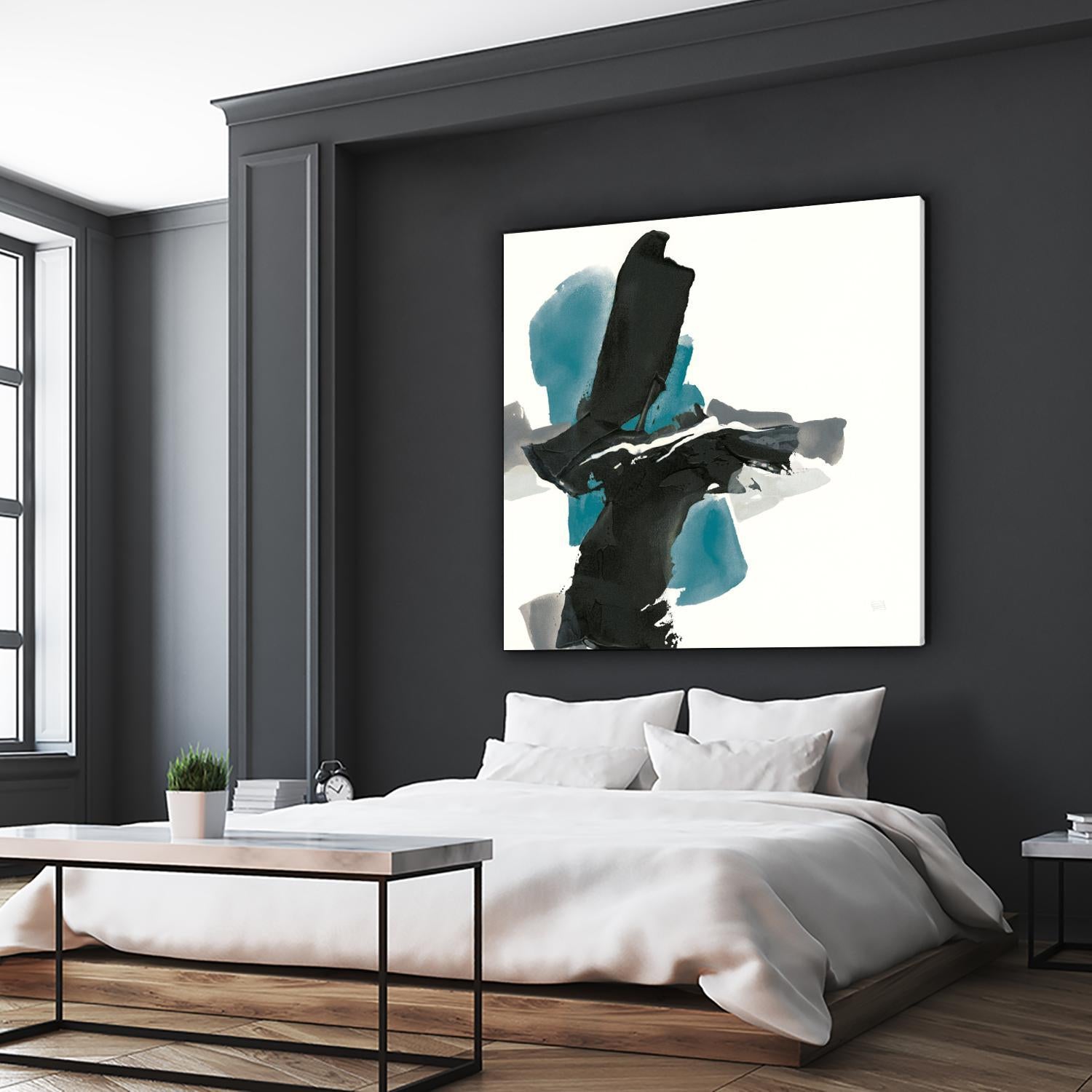 Black and Teal IV by Chris Paschke on GIANT ART - multi abstract abstract