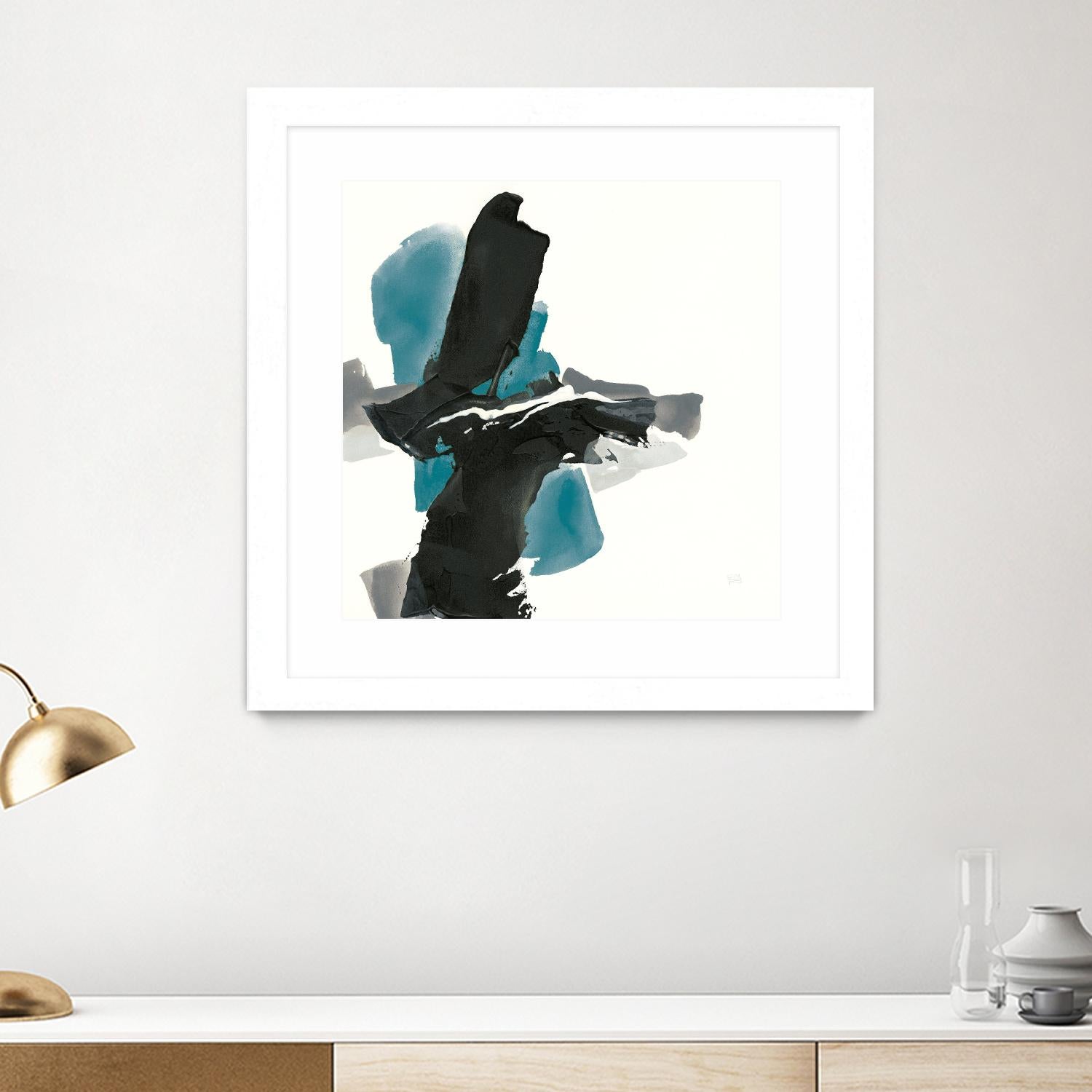 Black and Teal IV by Chris Paschke on GIANT ART - multi abstract abstract