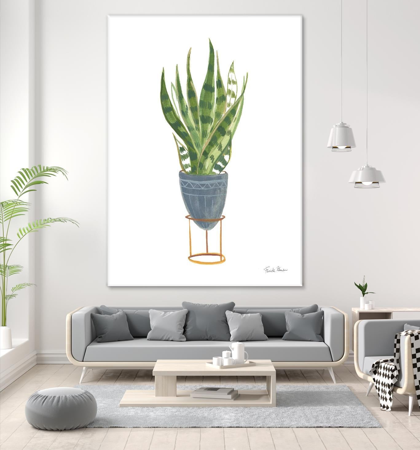 Green House Plants IV by Farida Zaman on GIANT ART - botanical gray