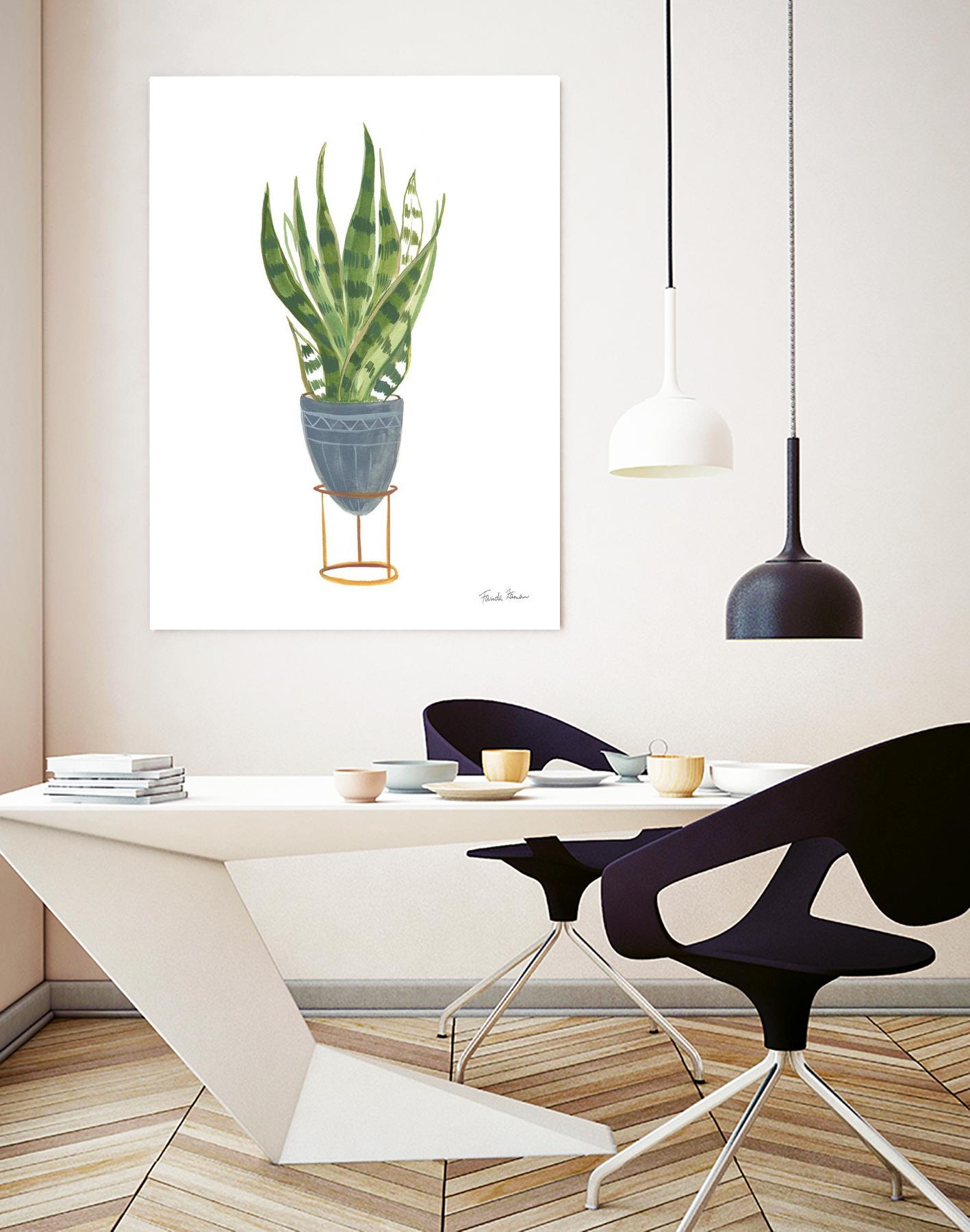 Green House Plants IV by Farida Zaman on GIANT ART - green botanical illustrative