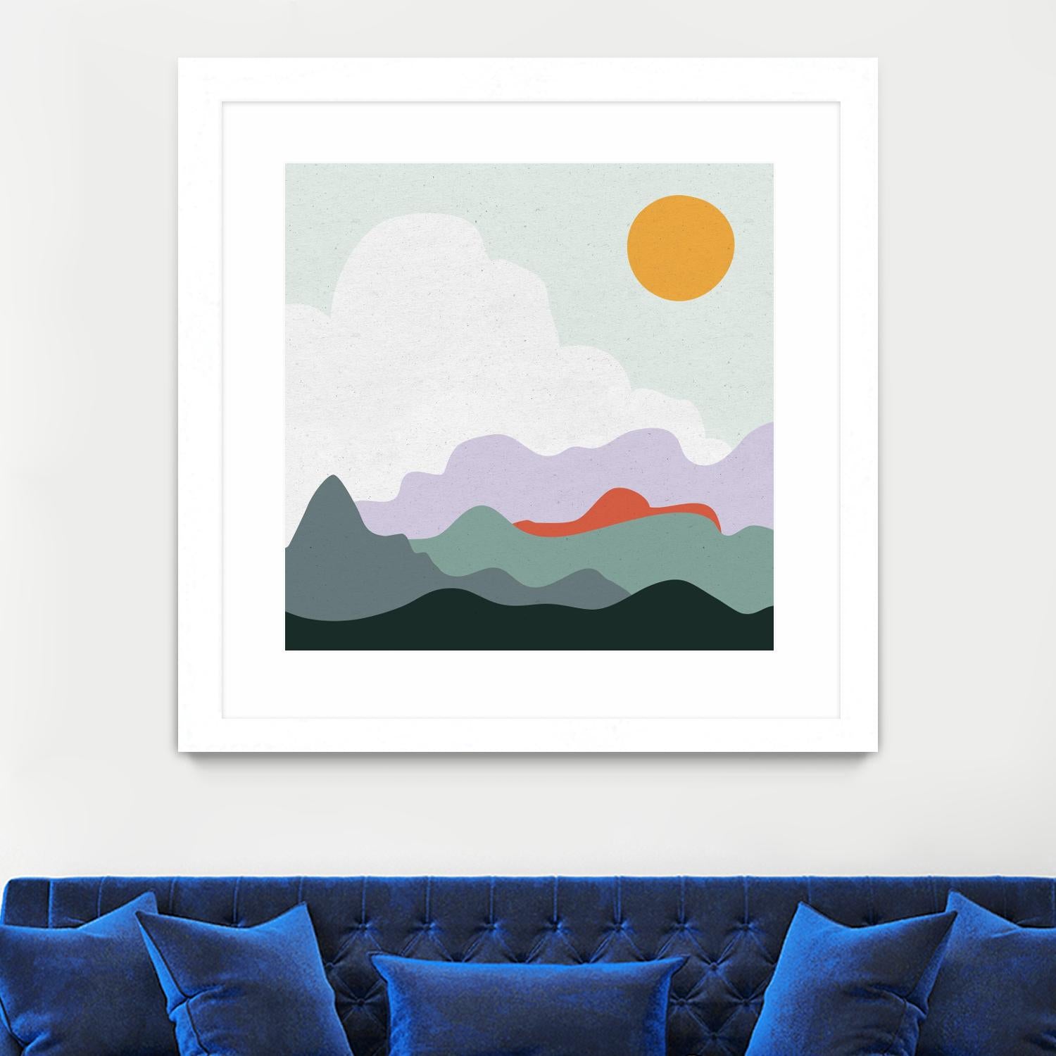 Mountainous I by Sara Zieve on GIANT ART - landscape circle