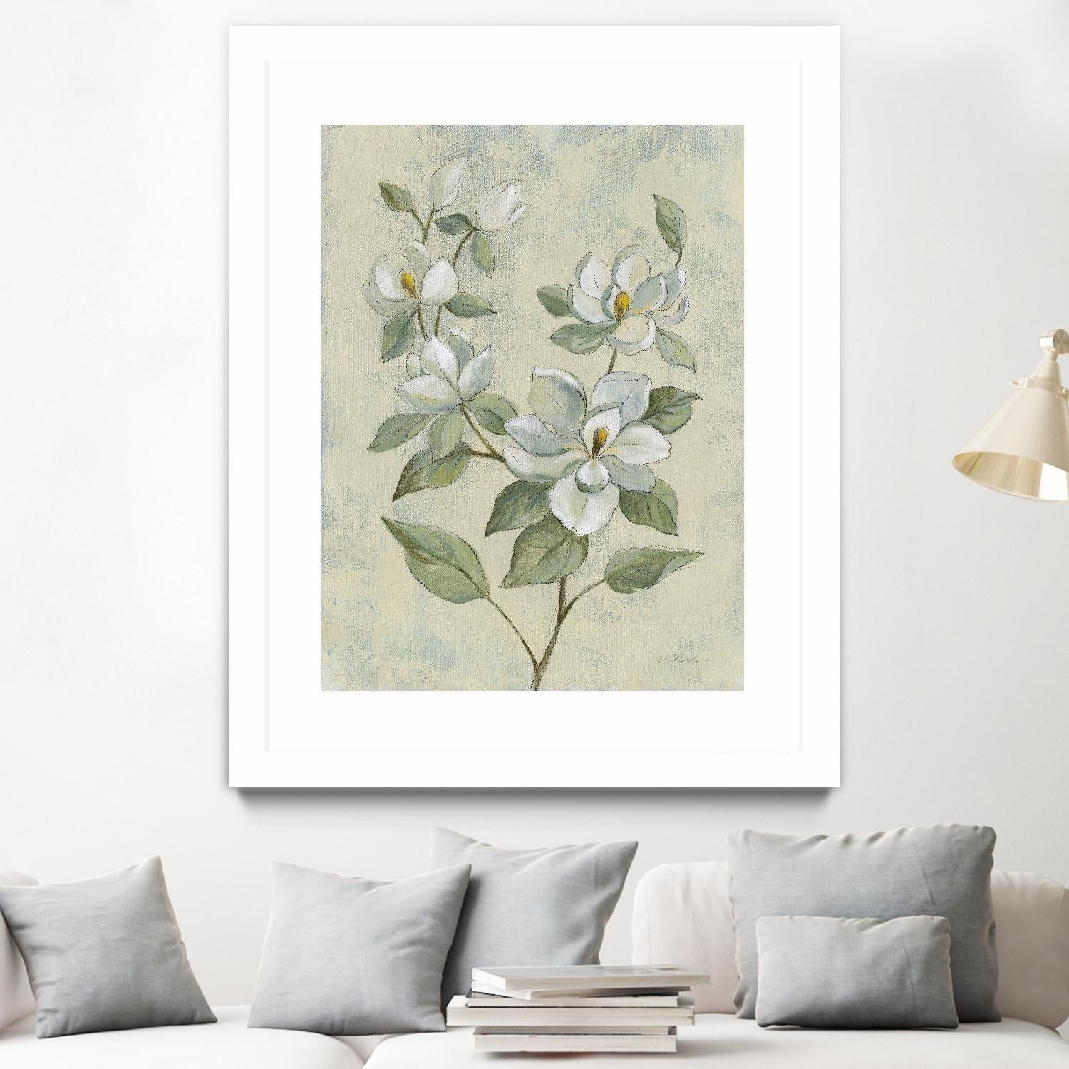 Sage Magnolia by Silvia Vassileva on GIANT ART - florals florals