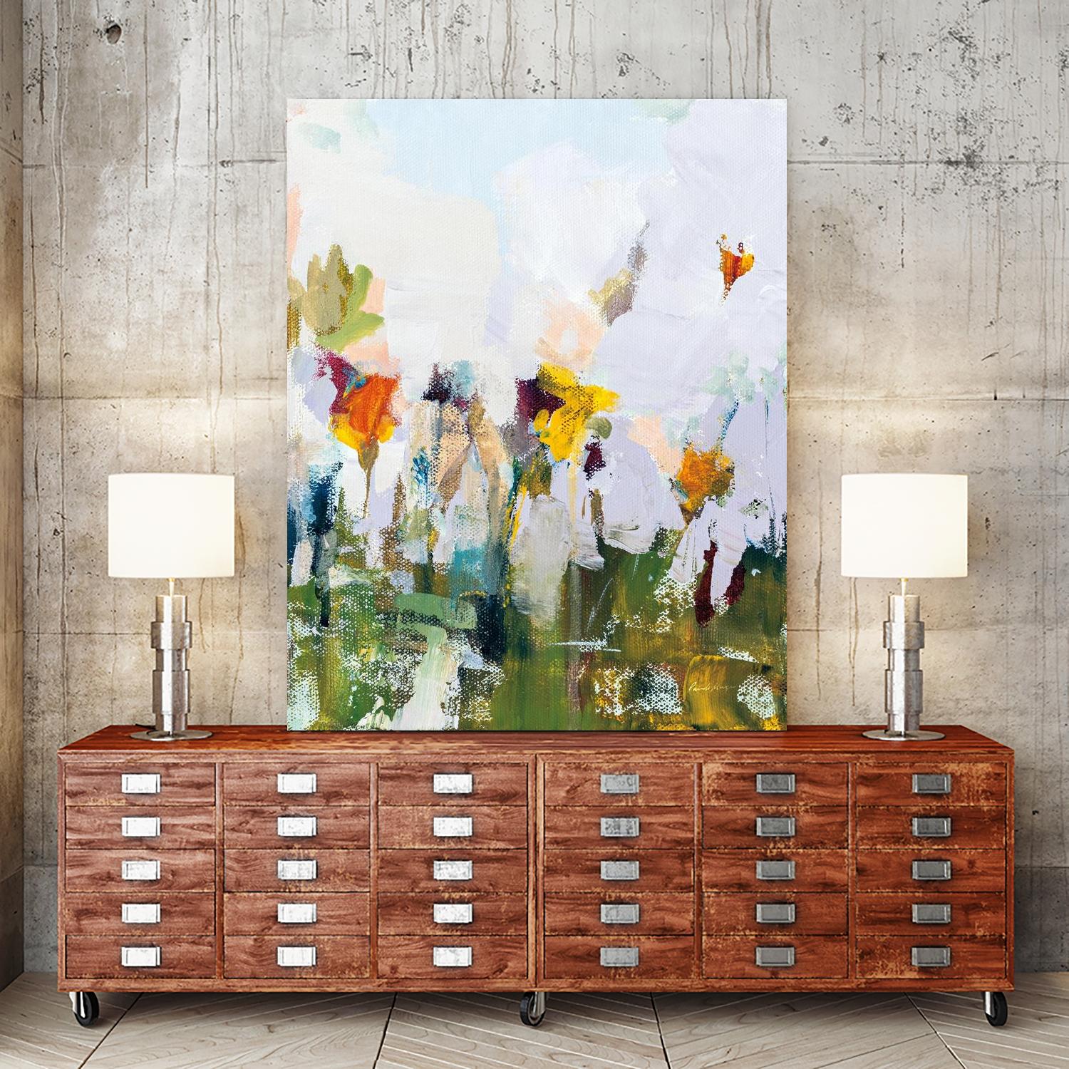 Spontaneous Summer I by Pamela Munger on GIANT ART - orange flowers floral