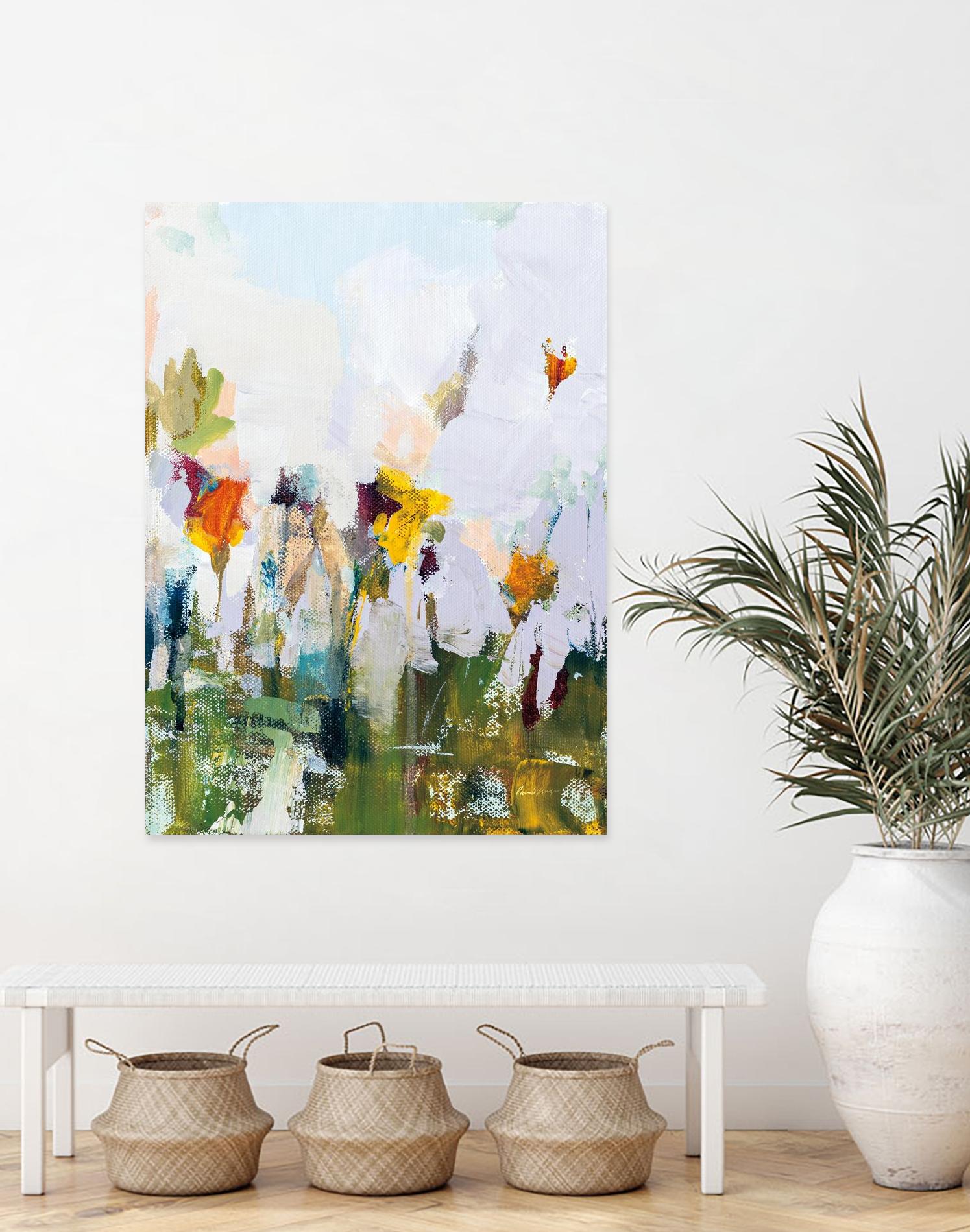 Spontaneous Summer I by Pamela Munger on GIANT ART - orange flowers floral