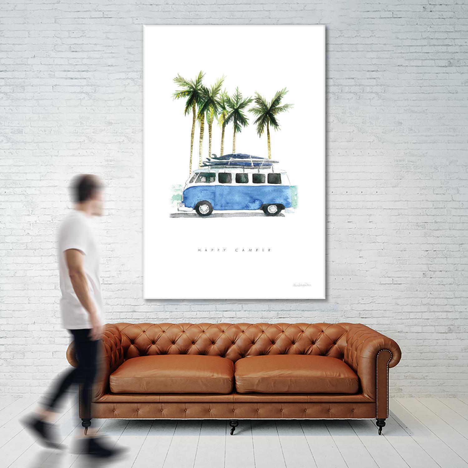 Surf Days II by Mercedes Lopez on GIANT ART - coastal & nautical aqua