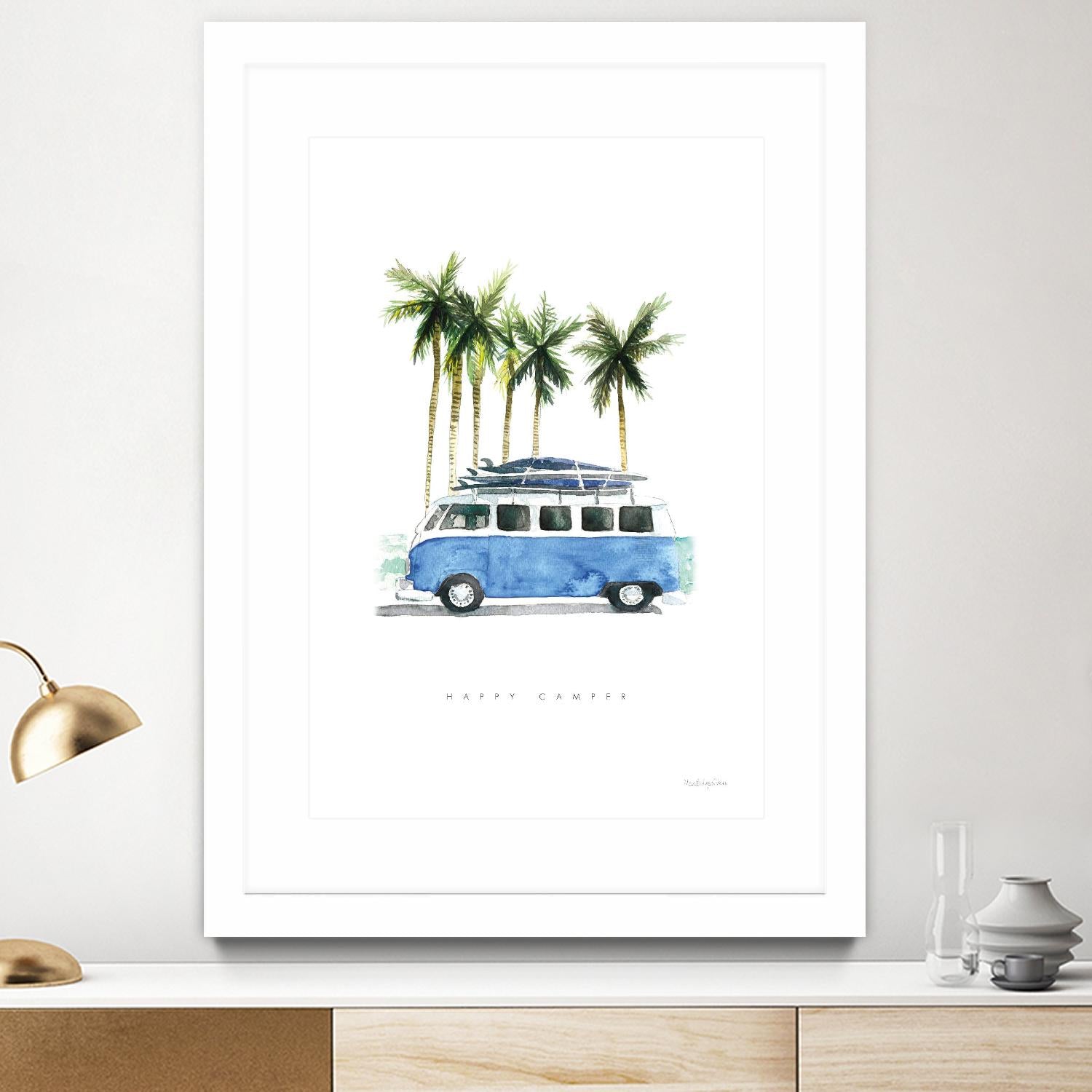 Surf Days II by Mercedes Lopez on GIANT ART - coastal & nautical aqua