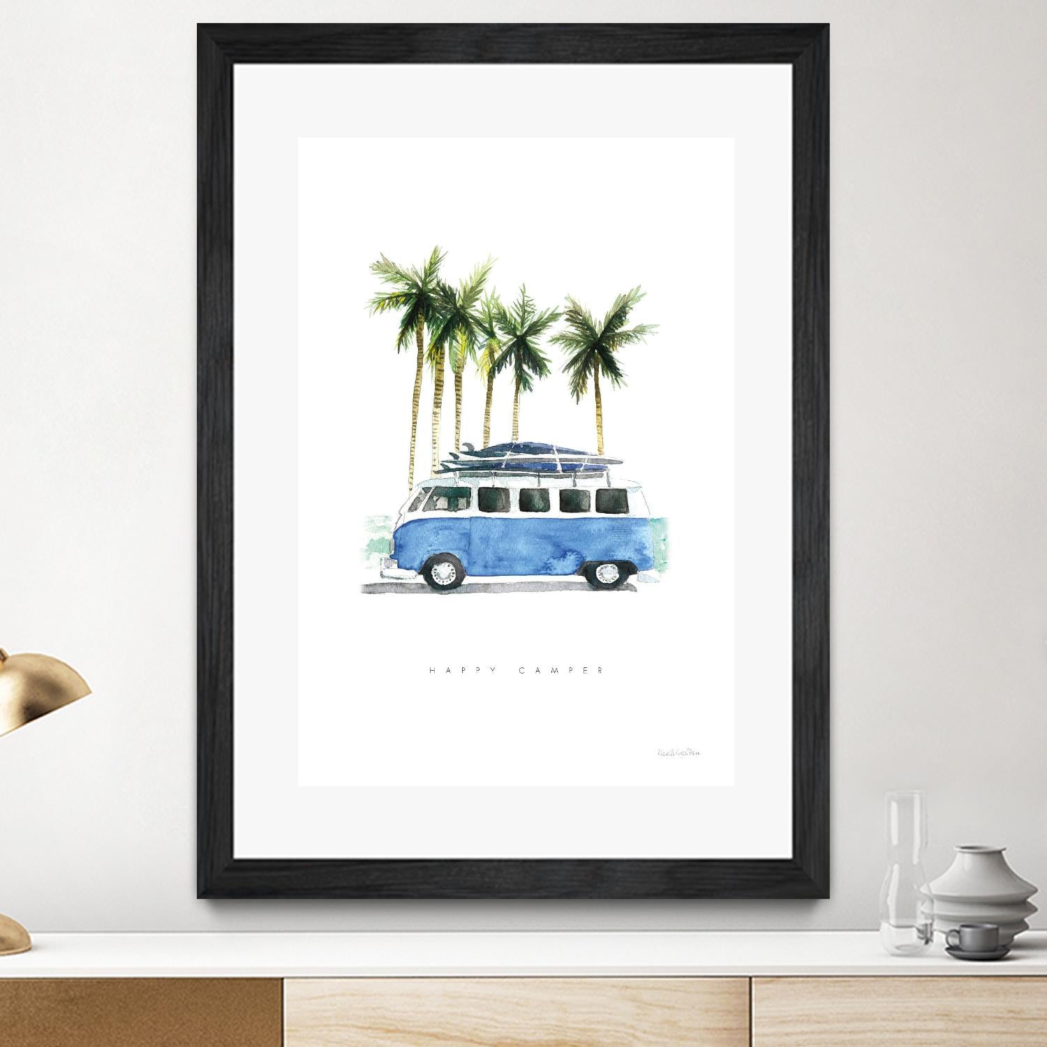 Surf Days II by Mercedes Lopez on GIANT ART - coastal & nautical aqua