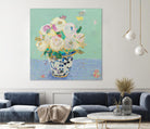 Kristens Peonies by Kellie Day on GIANT ART - florals aqua
