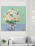 Kristens Peonies by Kellie Day on GIANT ART - florals aqua