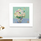 Kristens Peonies by Kellie Day on GIANT ART - florals aqua