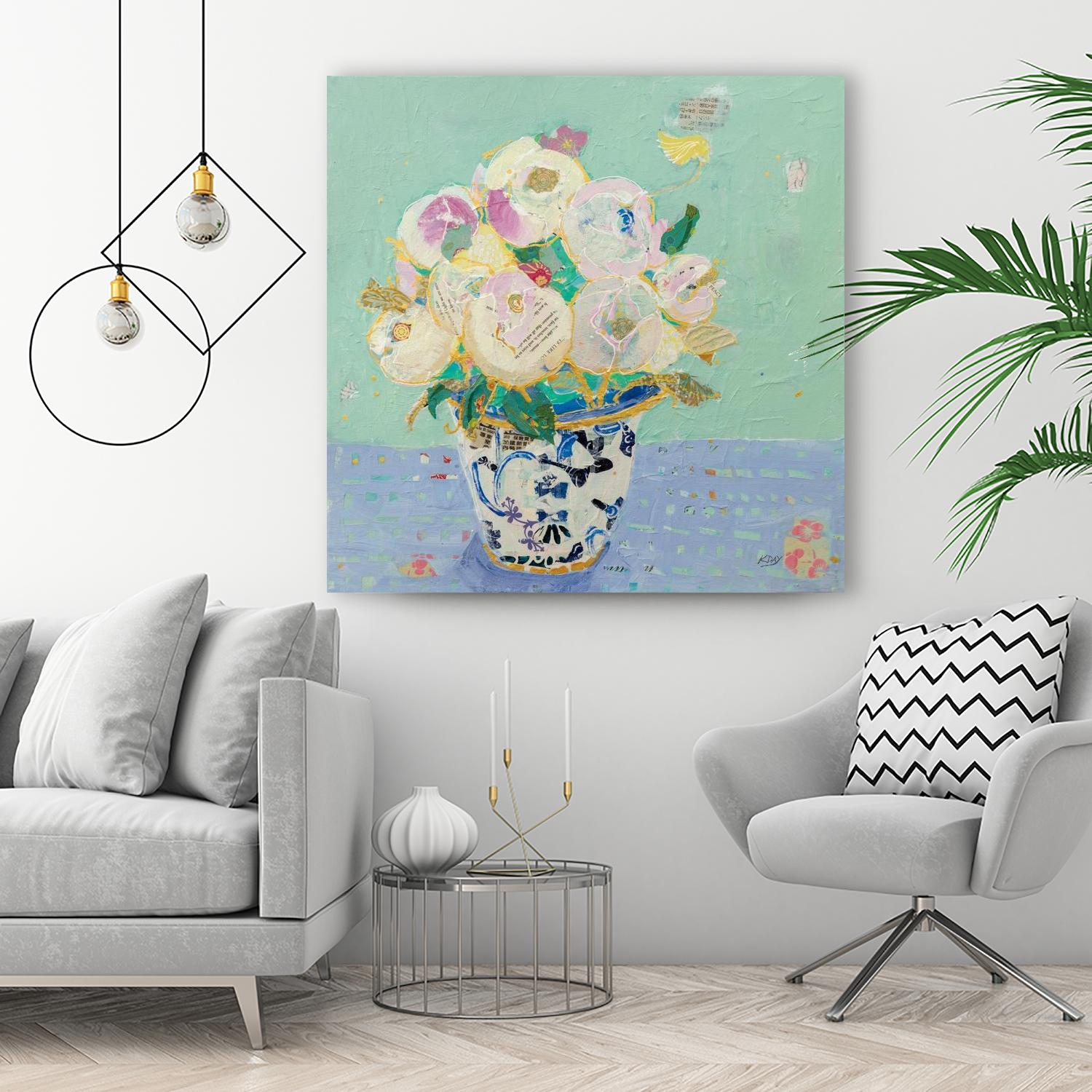 Kristens Peonies by Kellie Day on GIANT ART - pink florals floral