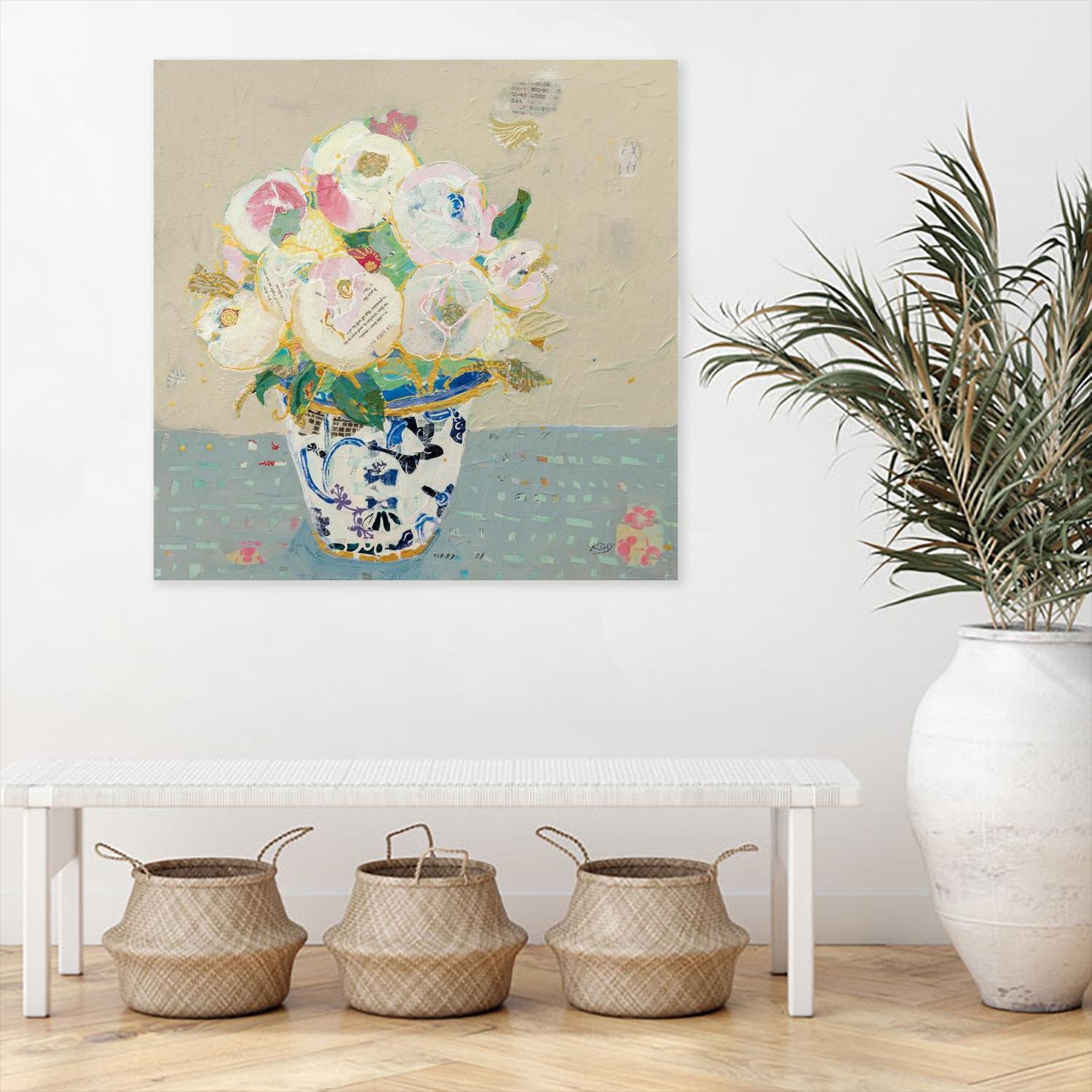 Kristens Peonies Neutral by Kellie Day on GIANT ART - beige flowers floral