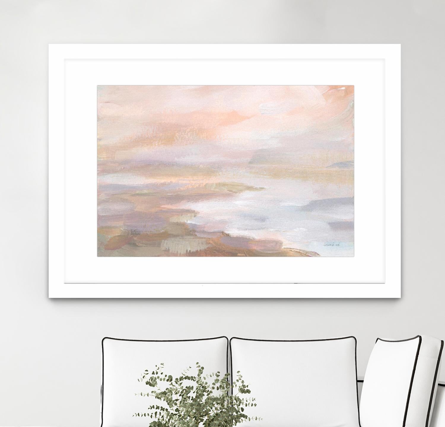 Sunrise Coast by Danhui Nai on GIANT ART - beige coastal & nautical waves