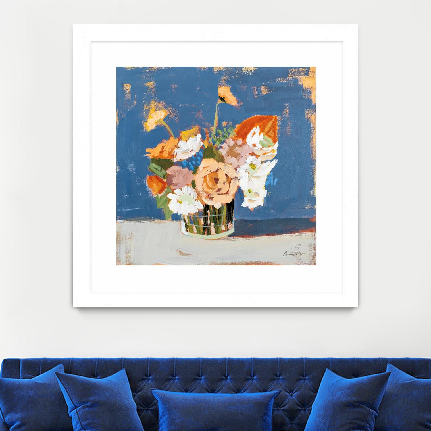 Peach and White Bouquet by Pamela Munger on GIANT ART - abstract abstract