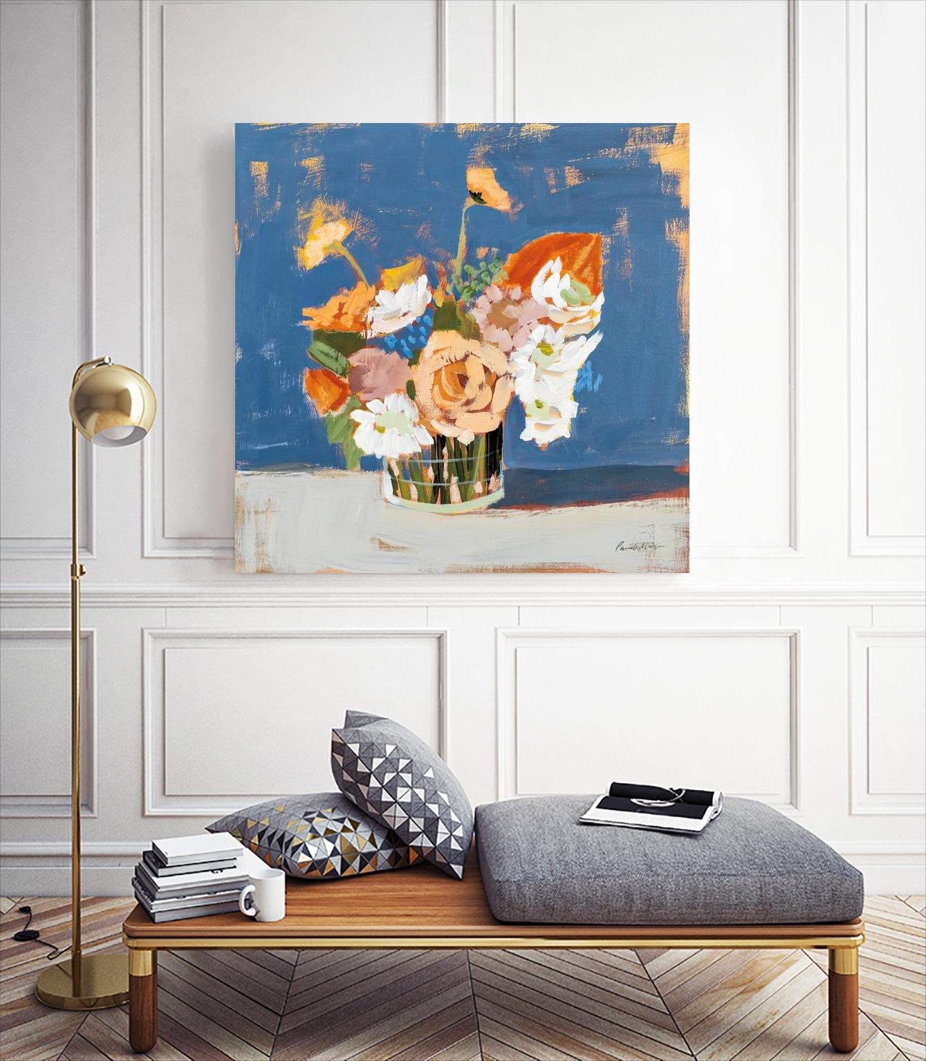Peach and White Bouquet by Pamela Munger on GIANT ART - orange flowers farmhouse