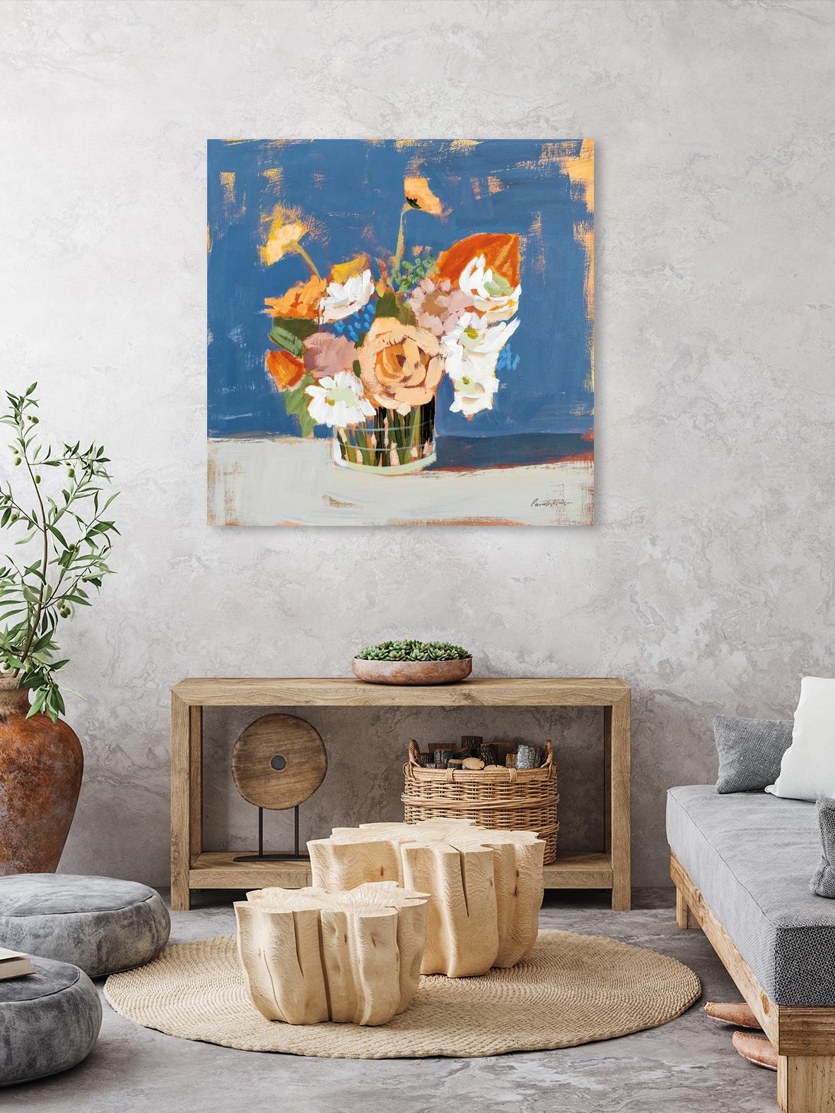 Peach and White Bouquet by Pamela Munger on GIANT ART - orange flowers farmhouse