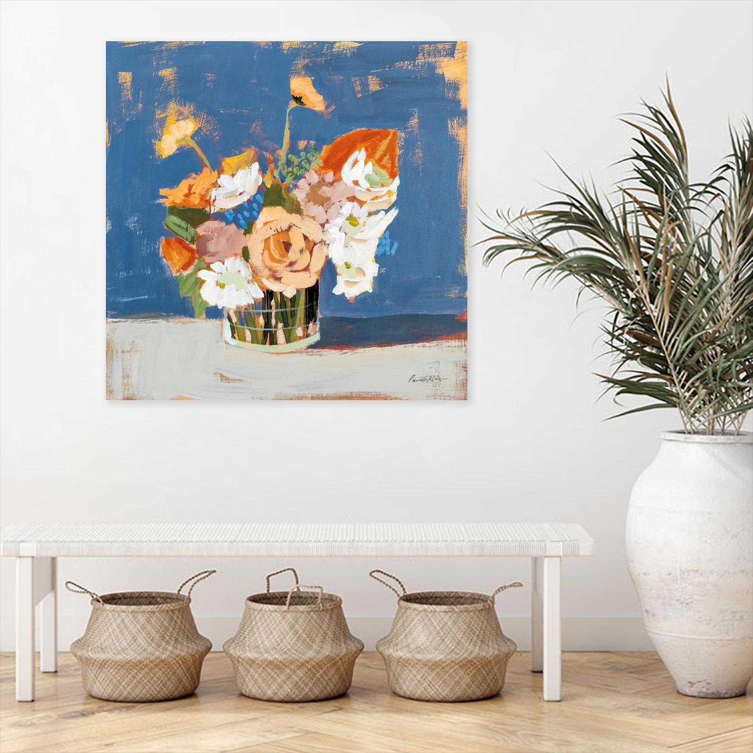 Peach and White Bouquet by Pamela Munger on GIANT ART - orange flowers farmhouse