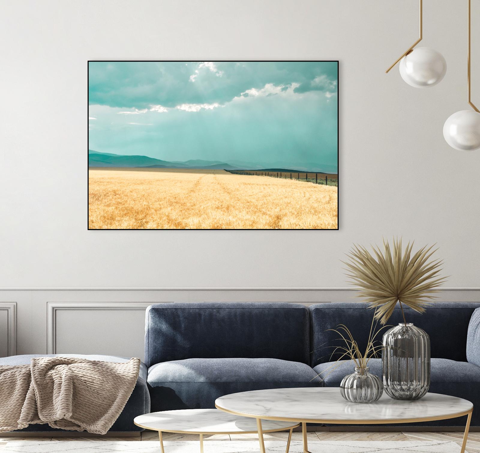 Harvest Shadow by Annie Bailey Art on GIANT ART - blue,beige landscapes, photography, farms, hills