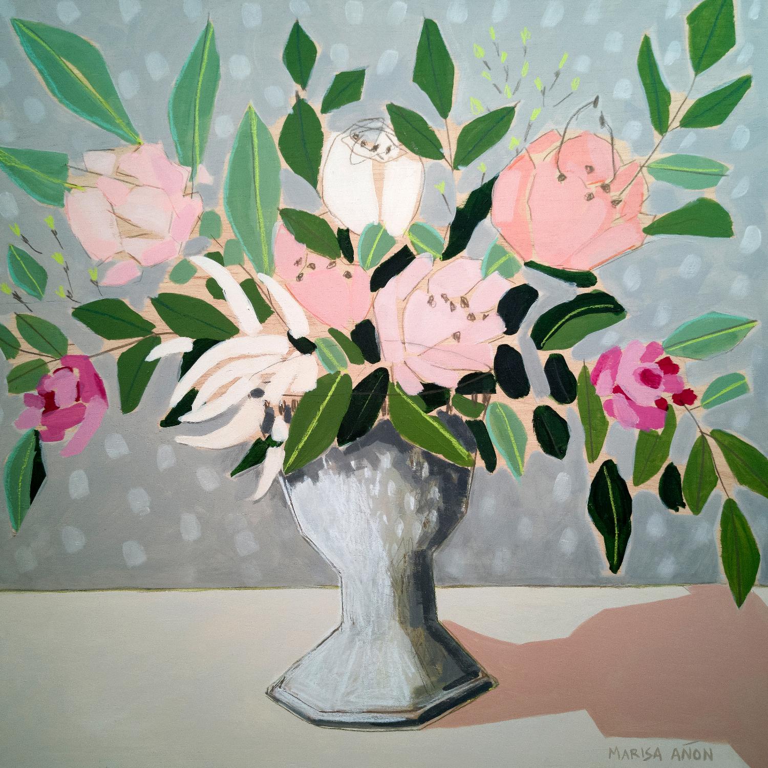 Spring Florals 1 by Marisa Anon on GIANT ART - pink,green floral,still life