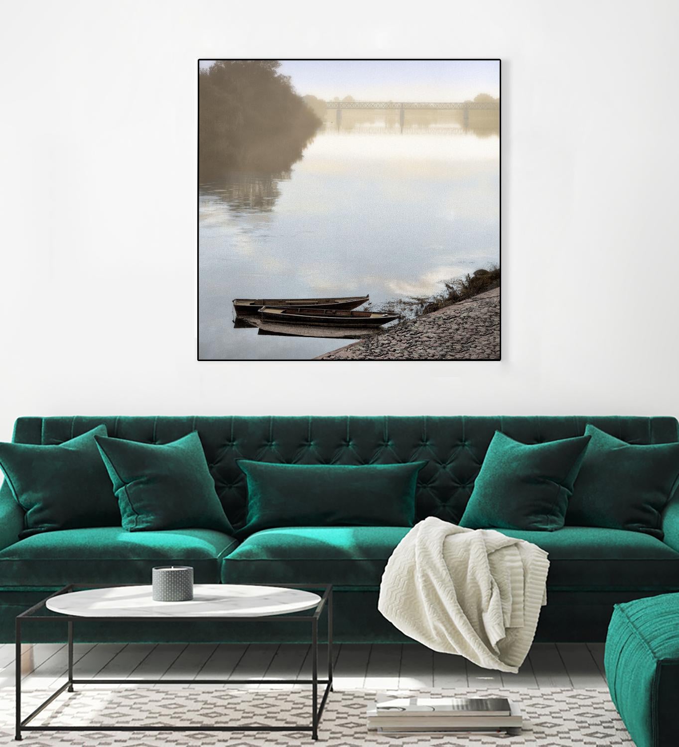 Boats on the Seine #2 by Alan Blaustein on GIANT ART - multicolor photography; landscapes