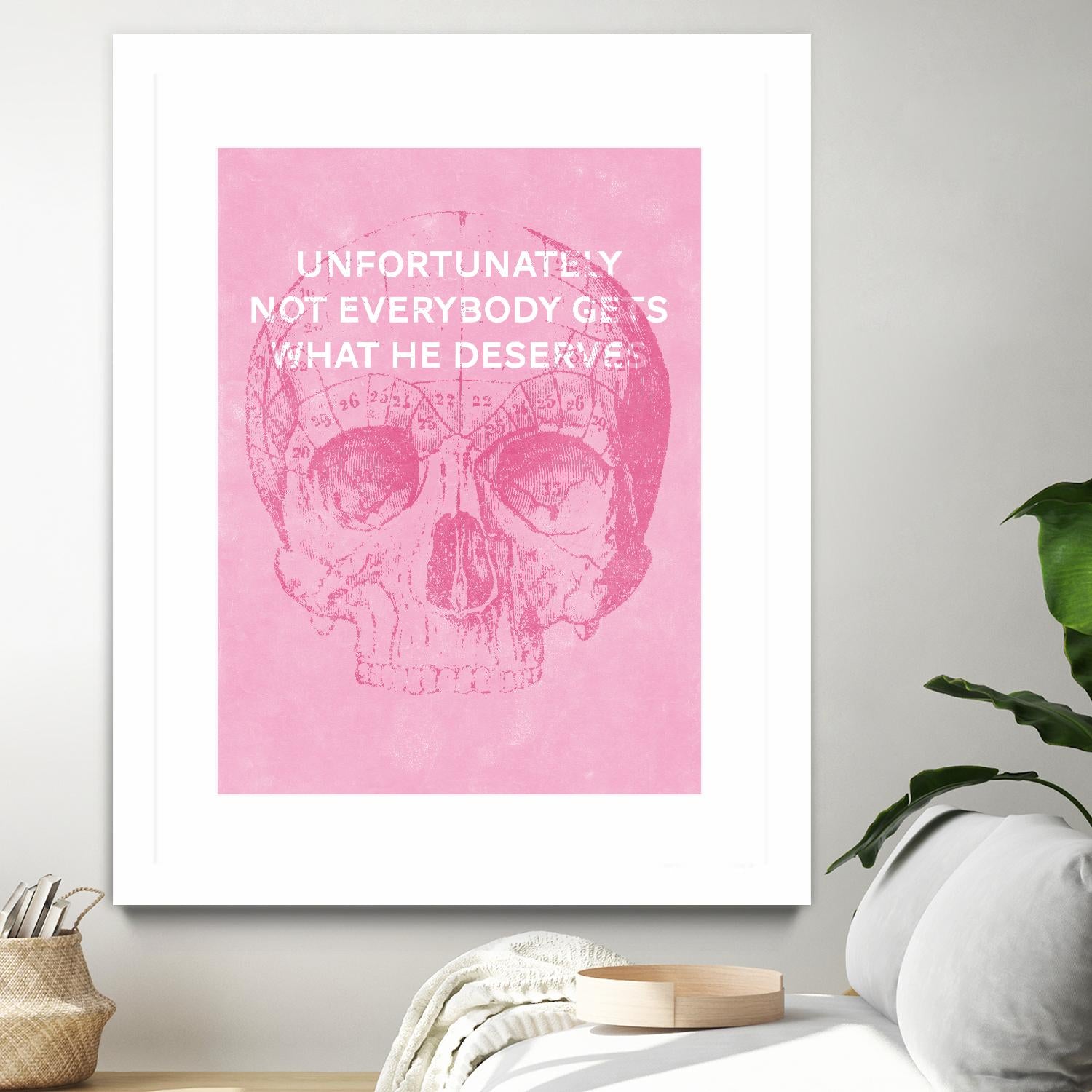 Unfortunately Not Everybody Gets What He Deserves by Hannes Beer on GIANT ART - pink inspirational, urban/pop surrealism, design/type, illustration, typography