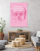 Unfortunately Not Everybody Gets What He Deserves by Hannes Beer on GIANT ART - pink inspirational, urban/pop surrealism, design/type, illustration, typography