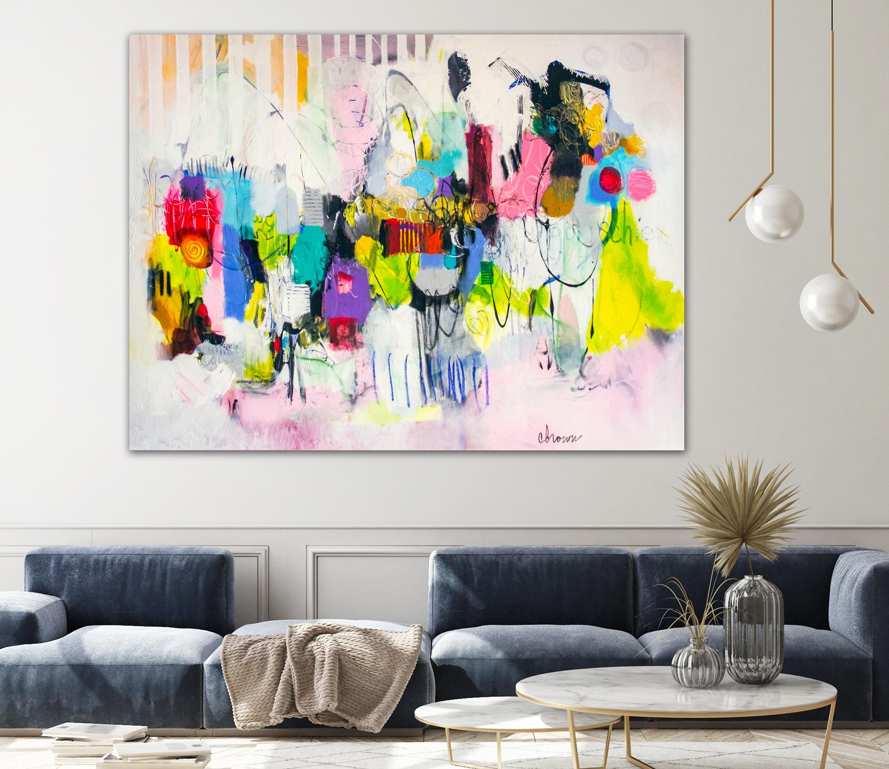 Lost in Oklahoma by Cynthia Anne Brown on GIANT ART - pink,yellow abstracts, contemporary